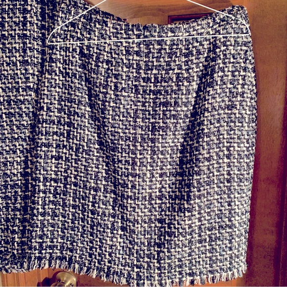 Skirt Suit Tweed Fringe Set Black/White (Jacket Sz 12, Skirt Sz 8) John … - Picture 7 of 15